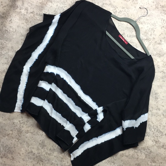 Barbara Lesser Black & White Summer Blouse - Picture 1 of 5